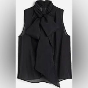 H&M Black Bow Detail Blouse